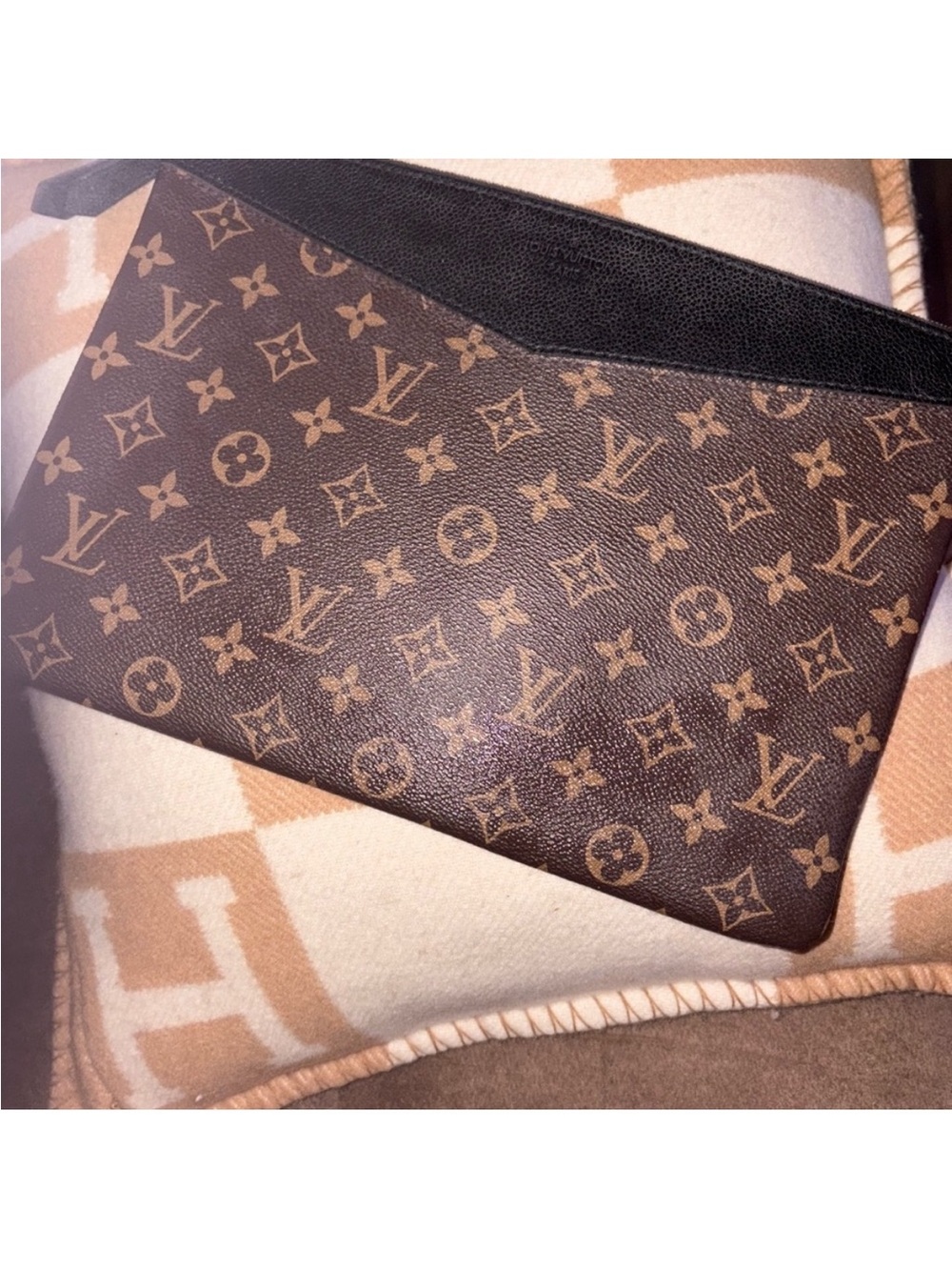 Louis Vuitton Daily Monogram Pouch/Clutch in Brown and Tan